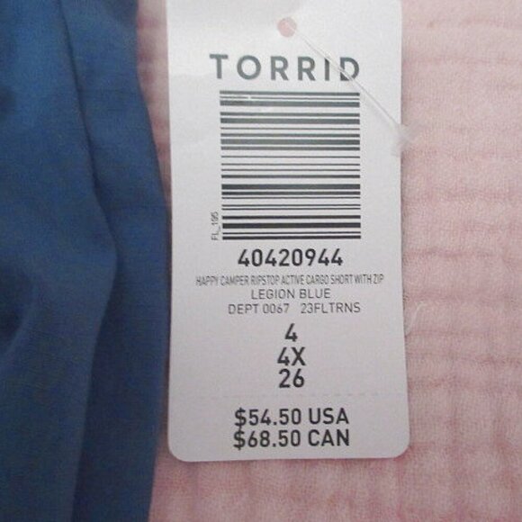 Torrid Happy Camper Ripstop Active Cargo Shorts Size 4X Stretch Nylon Pockets - Picture 10 of 11